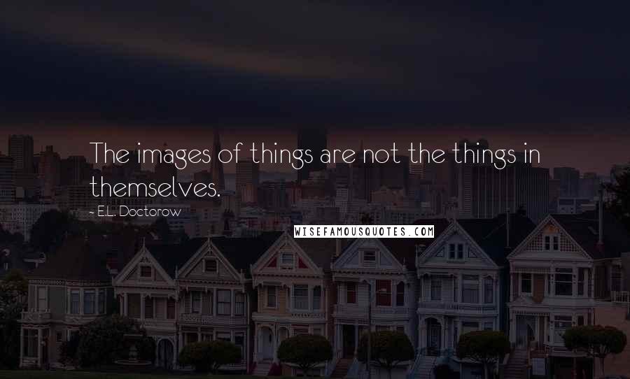 E.L. Doctorow quotes: The images of things are not the things in themselves.