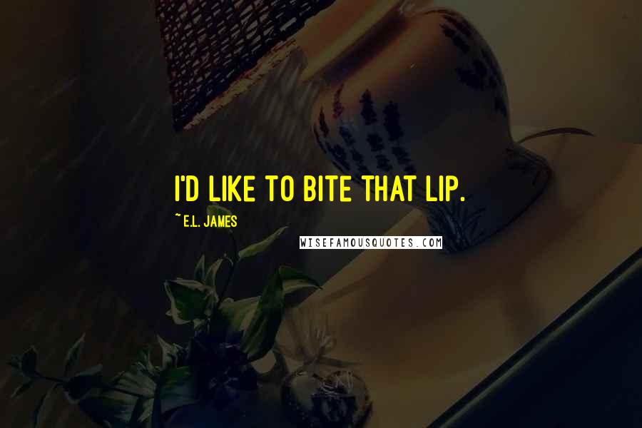 E.L. James quotes: I'd like to bite that lip.