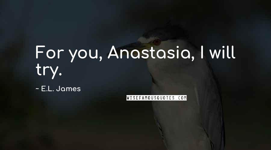 E.L. James quotes: For you, Anastasia, I will try.