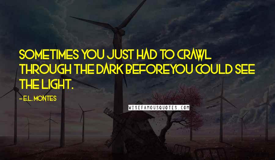 E.L. Montes quotes: Sometimes you just had to crawl through the dark beforeyou could see the light.