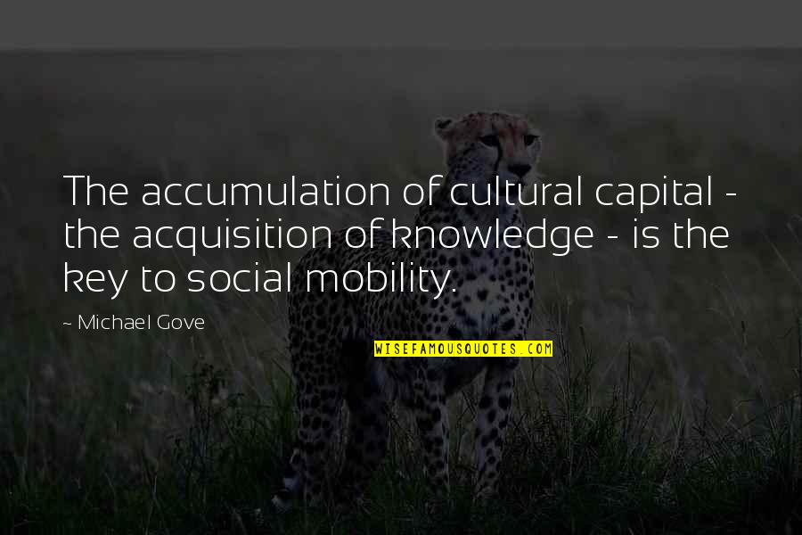 E Mobility Quotes By Michael Gove: The accumulation of cultural capital - the acquisition