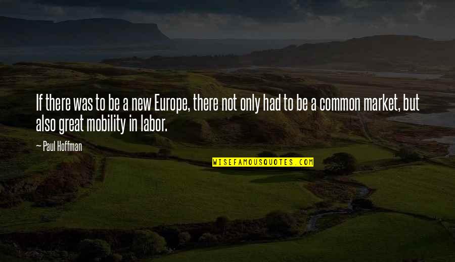 E Mobility Quotes By Paul Hoffman: If there was to be a new Europe,