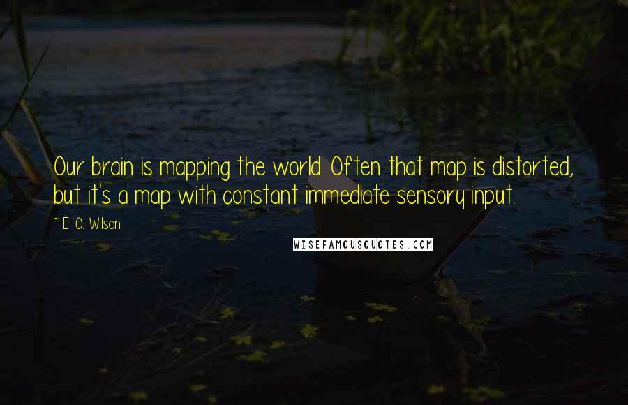 E. O. Wilson quotes: Our brain is mapping the world. Often that map is distorted, but it's a map with constant immediate sensory input. E. O. Wilson quotes: Our brain is mapping the world. Often that map is distorted, but it's a map with constant immediate sensory input.