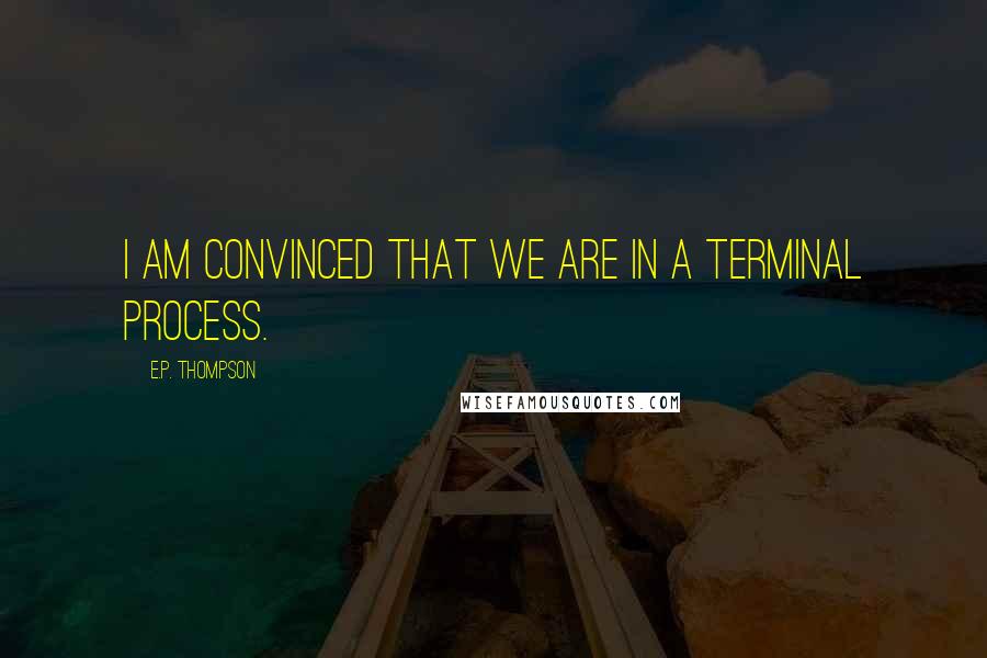 E.P. Thompson quotes: I am convinced that we are in a terminal process.