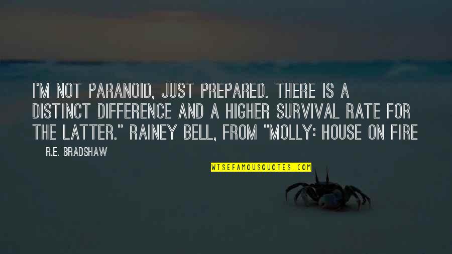 E.r. Quotes By R.E. Bradshaw: I'm not paranoid, just prepared. There is a