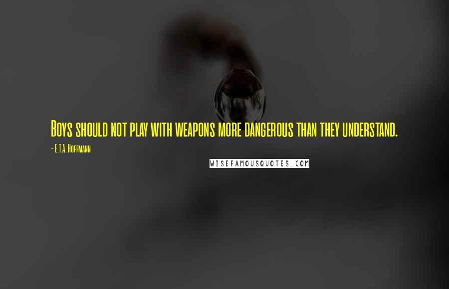 E.T.A. Hoffmann quotes: Boys should not play with weapons more dangerous than they understand.