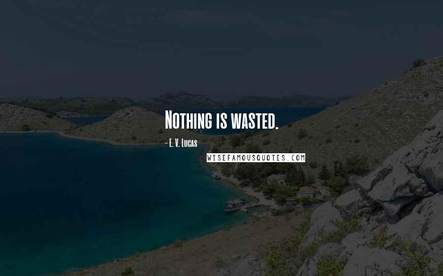 E. V. Lucas quotes: Nothing is wasted.