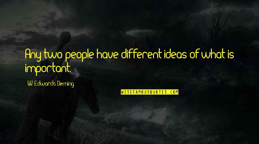 E W Deming Quotes By W. Edwards Deming: Any two people have different ideas of what