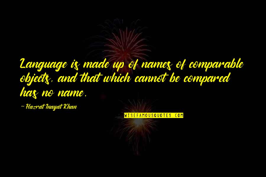 E42 Quotes By Hazrat Inayat Khan: Language is made up of names of comparable