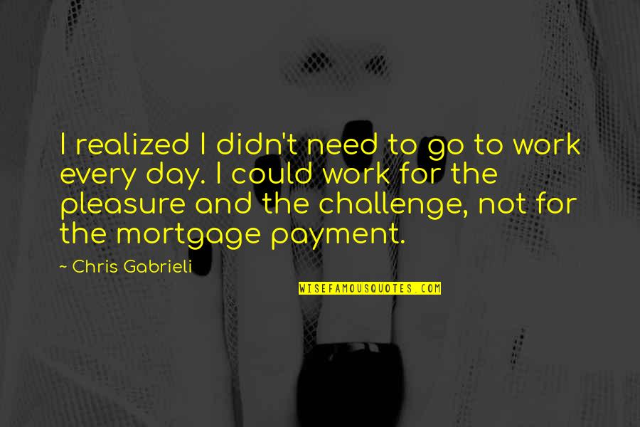 Each Day Is A Challenge Quotes By Chris Gabrieli: I realized I didn't need to go to