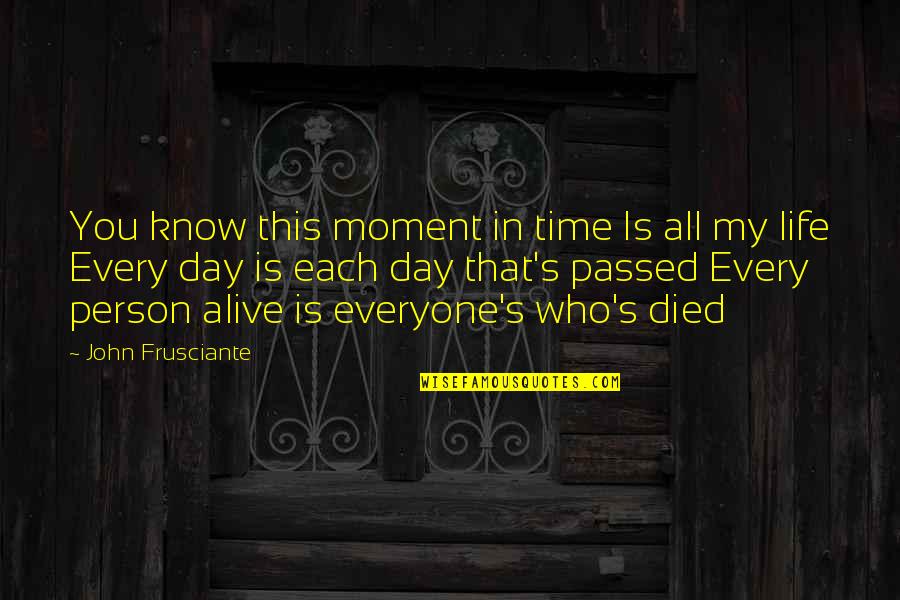 Each Moment Quotes By John Frusciante: You know this moment in time Is all