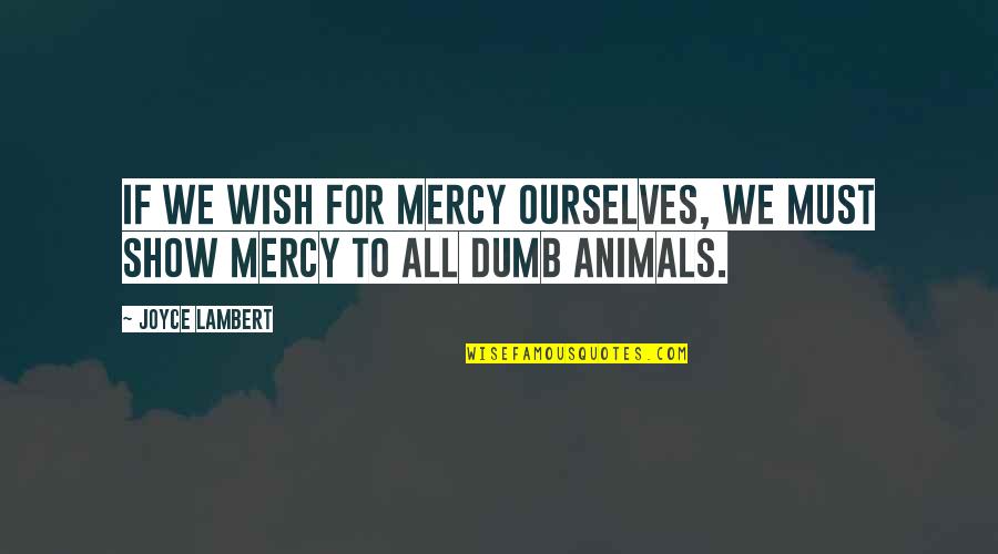 Eager To See Quotes By Joyce Lambert: If we wish for mercy ourselves, we must