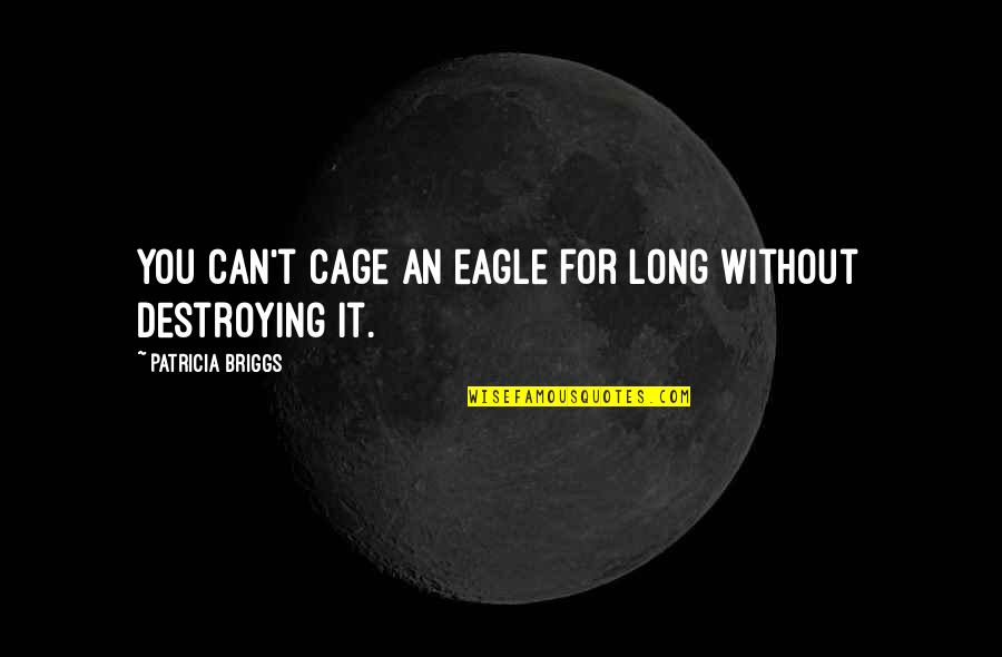 Eagle Quotes By Patricia Briggs: You can't cage an eagle for long without
