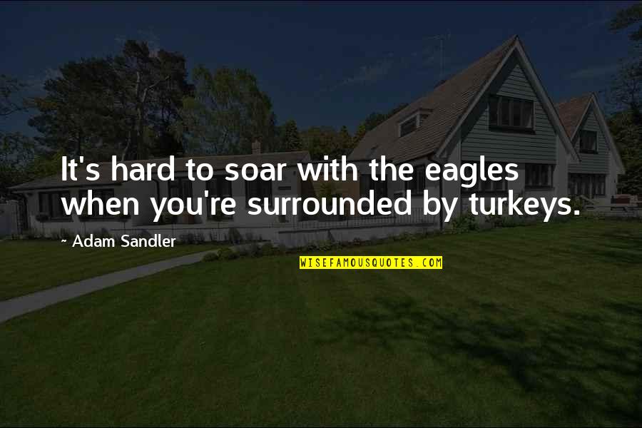 Eagles And Turkeys Quotes By Adam Sandler: It's hard to soar with the eagles when