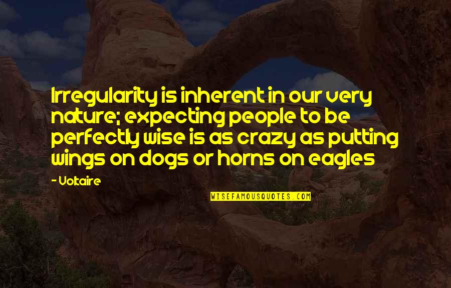 Eagles Eagles Quotes By Voltaire: Irregularity is inherent in our very nature; expecting