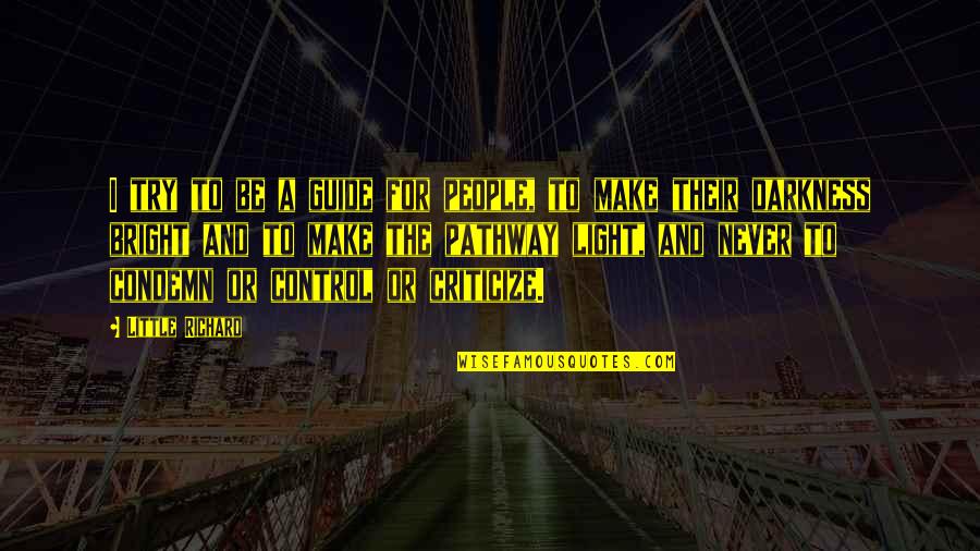 Ealdian Quotes By Little Richard: I try to be a guide for people, Ealdian Quotes By Little Richard: I try to be a guide for people,
