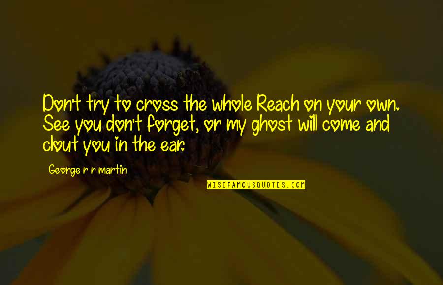 Ear Quotes By George R R Martin: Don't try to cross the whole Reach on