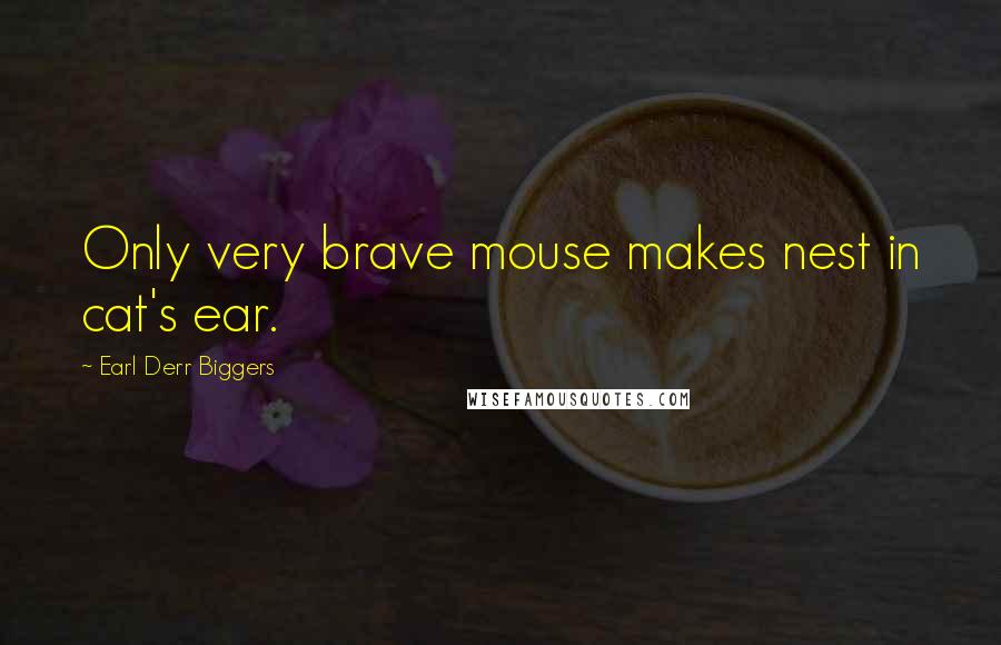 Earl Derr Biggers quotes: Only very brave mouse makes nest in cat's ear.