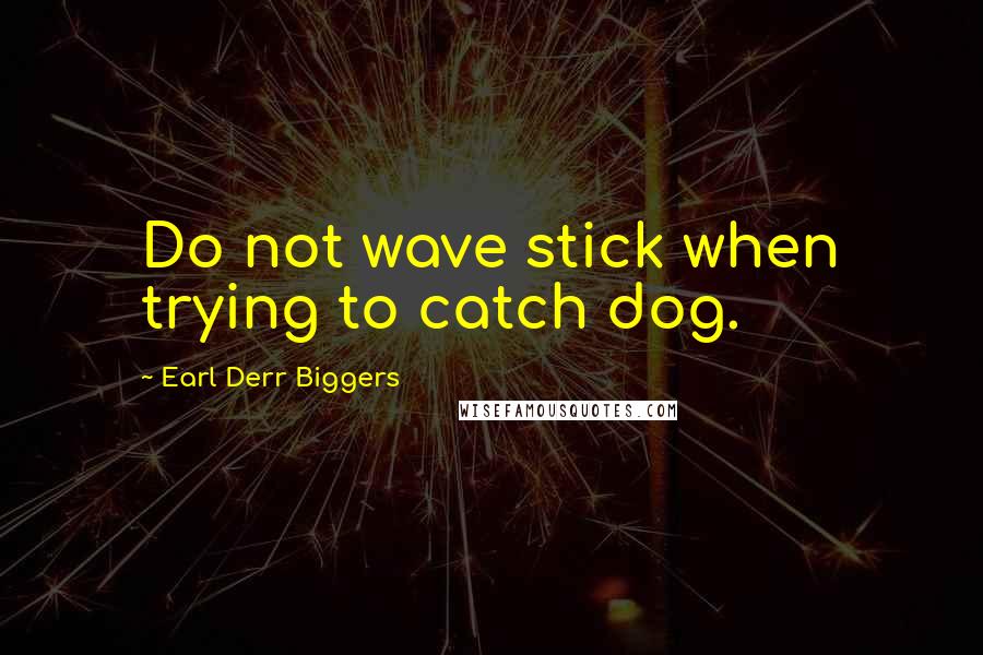 Earl Derr Biggers quotes: Do not wave stick when trying to catch dog.