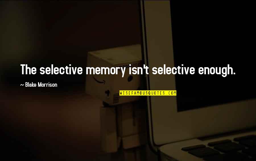 Earl Mcmanus Quotes By Blake Morrison: The selective memory isn't selective enough.