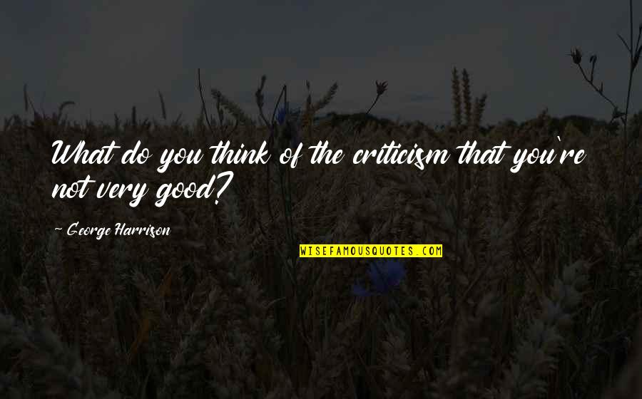 Earl Of Grantham Quotes By George Harrison: What do you think of the criticism that