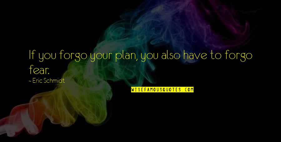 Earlette Ebert Quotes By Eric Schmidt: If you forgo your plan, you also have