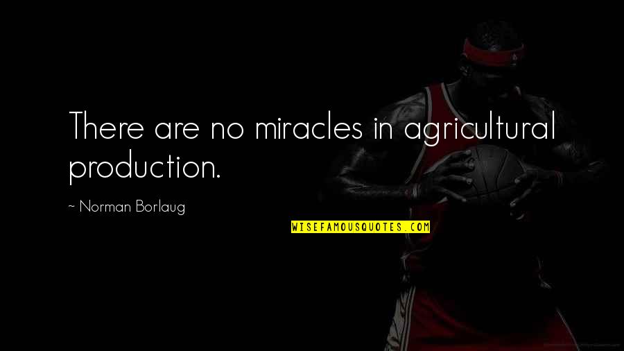 Early Autumn Quotes By Norman Borlaug: There are no miracles in agricultural production.