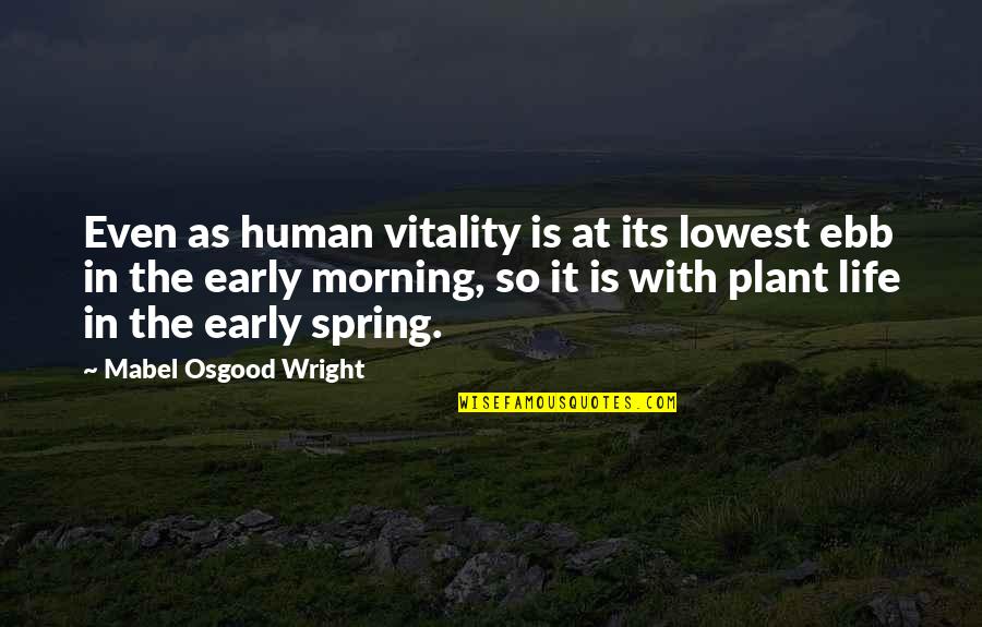 Early In The Morning Quotes By Mabel Osgood Wright: Even as human vitality is at its lowest