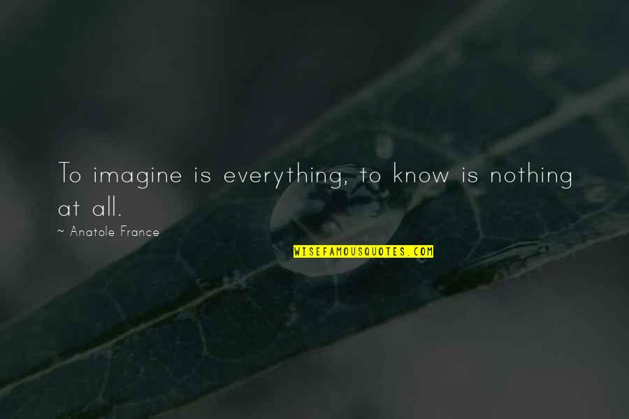 Early Learning Framework Quotes By Anatole France: To imagine is everything, to know is nothing