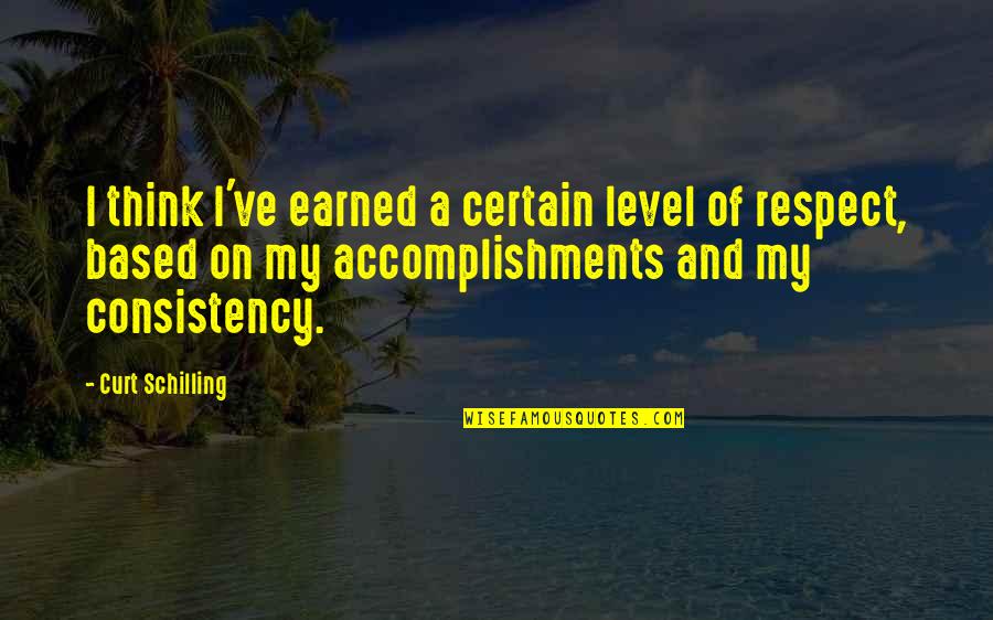 Earned Respect Quotes By Curt Schilling: I think I've earned a certain level of