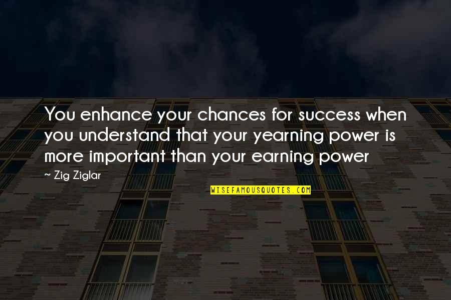 Earning Success Quotes By Zig Ziglar: You enhance your chances for success when you