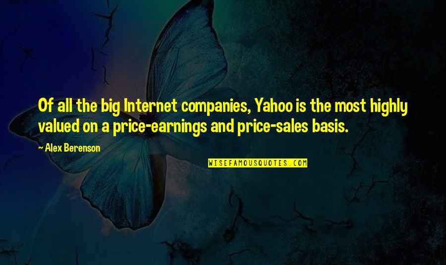 Earnings Quotes By Alex Berenson: Of all the big Internet companies, Yahoo is Earnings Quotes By Alex Berenson: Of all the big Internet companies, Yahoo is
