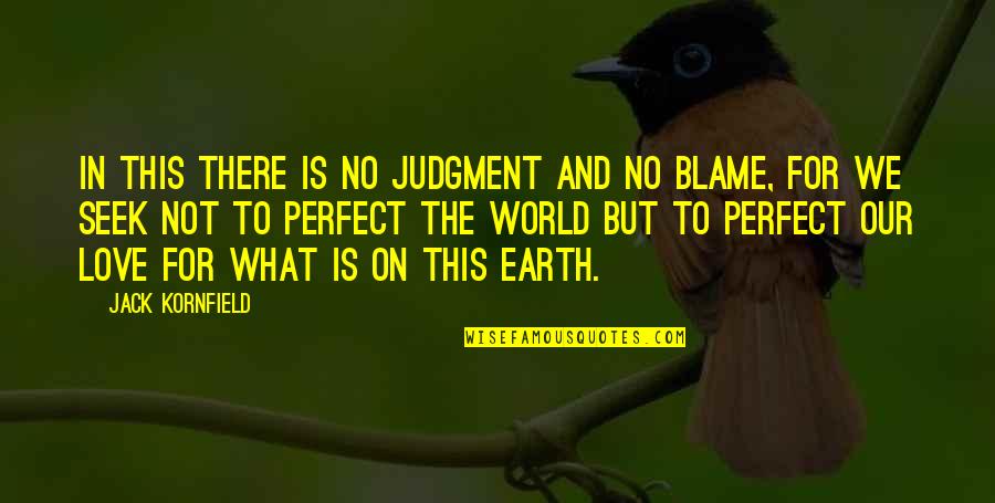 Earth And Love Quotes By Jack Kornfield: In this there is no judgment and no