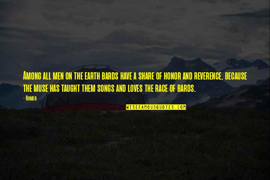 Earth And Music Quotes By Homer: Among all men on the earth bards have