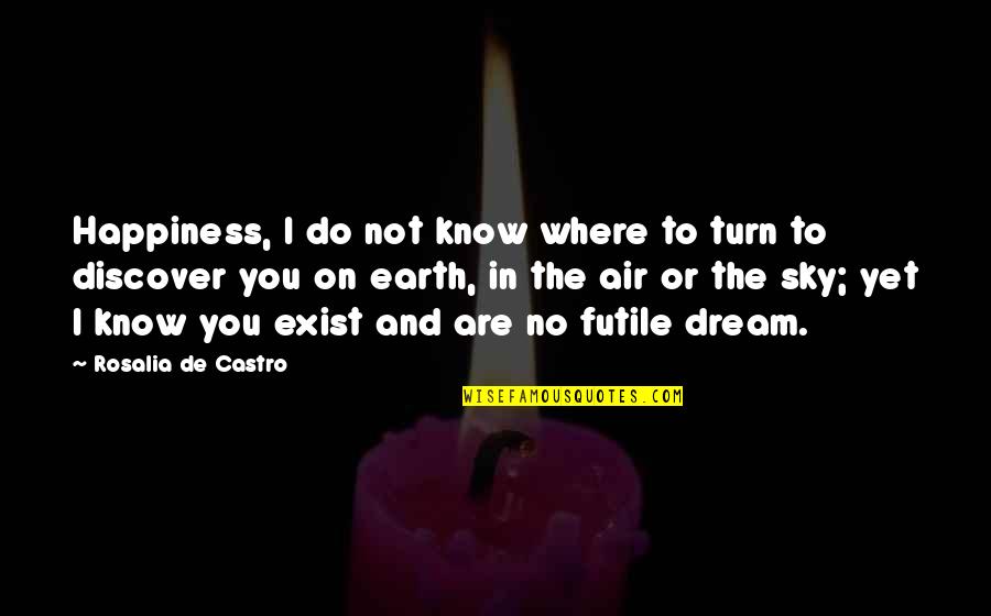 Earth And Sky Quotes By Rosalia De Castro: Happiness, I do not know where to turn Earth And Sky Quotes By Rosalia De Castro: Happiness, I do not know where to turn