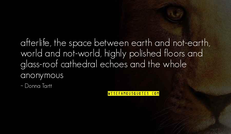 Earth And Space Quotes By Donna Tartt: afterlife, the space between earth and not-earth, world
