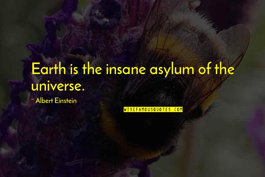 Earth And Universe Quotes By Albert Einstein: Earth is the insane asylum of the universe.