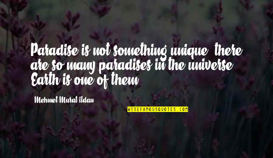 Earth And Universe Quotes By Mehmet Murat Ildan: Paradise is not something unique; there are so