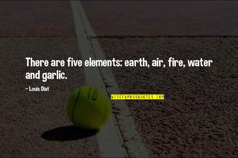 Earth And Water Quotes By Louis Diat: There are five elements: earth, air, fire, water