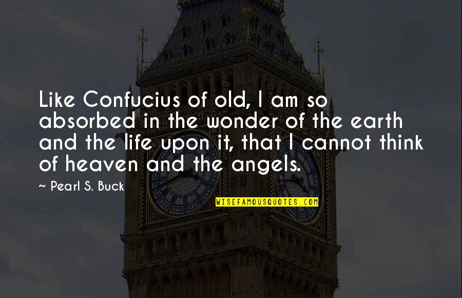 Earth Angels Quotes By Pearl S. Buck: Like Confucius of old, I am so absorbed