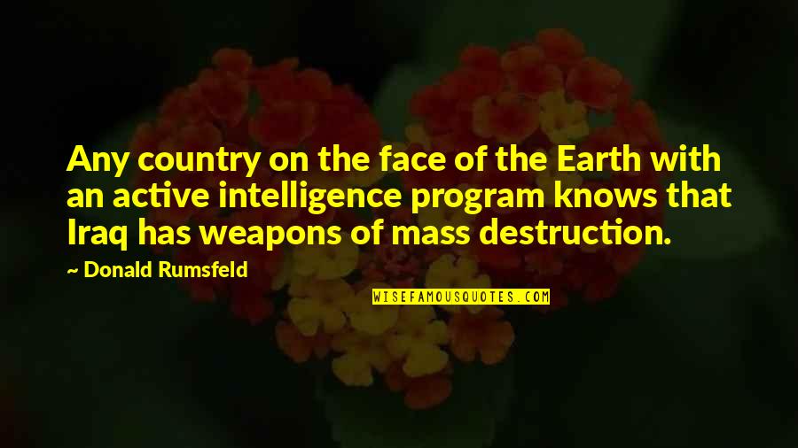 Earth Destruction Quotes By Donald Rumsfeld: Any country on the face of the Earth