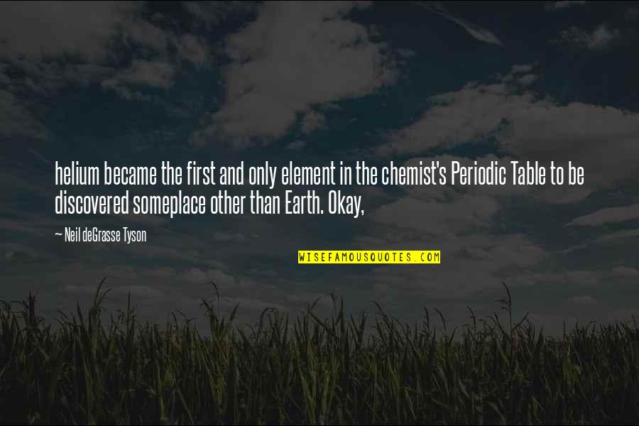 Earth First Quotes By Neil DeGrasse Tyson: helium became the first and only element in