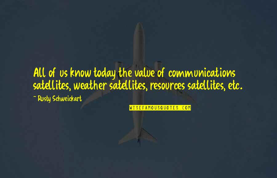 Earth Games Quotes By Rusty Schweickart: All of us know today the value of