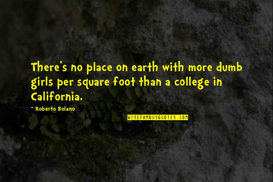 Earth Girls Quotes By Roberto Bolano: There's no place on earth with more dumb