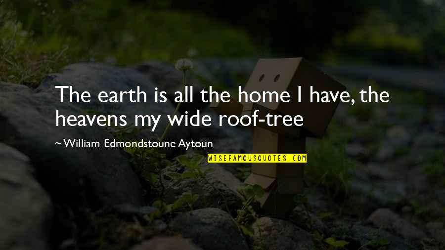 Earth Is Home Quotes By William Edmondstoune Aytoun: The earth is all the home I have,