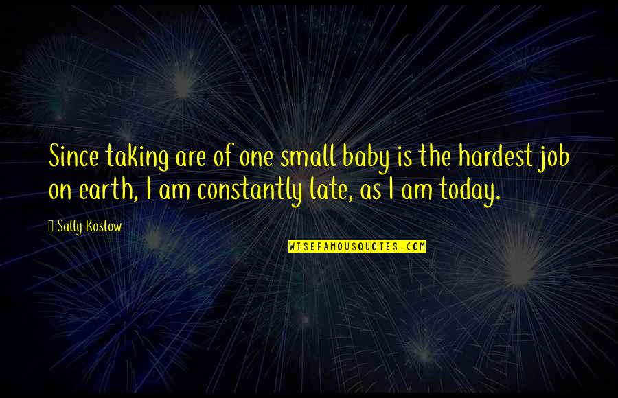 Earth Is Small Quotes By Sally Koslow: Since taking are of one small baby is