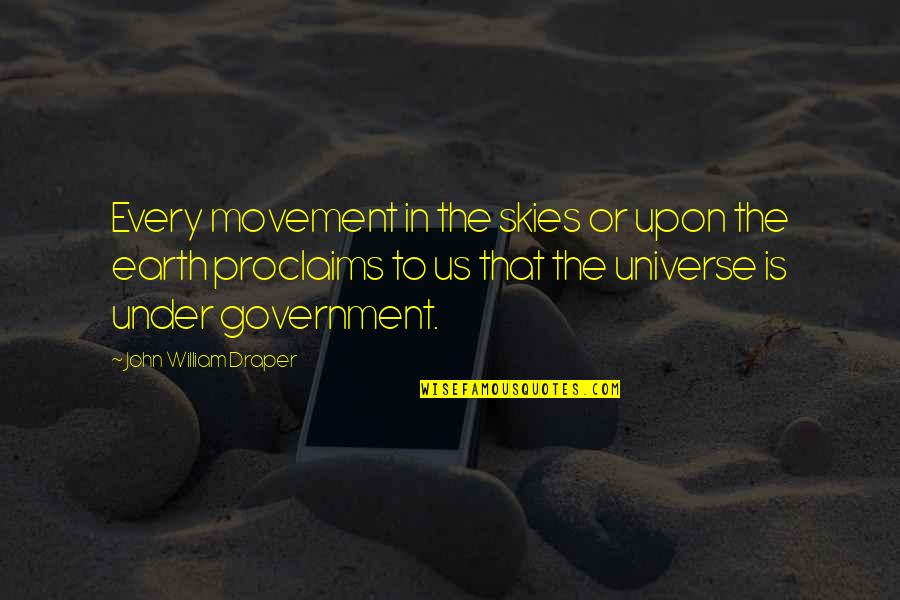 Earth Universe Quotes By John William Draper: Every movement in the skies or upon the Earth Universe Quotes By John William Draper: Every movement in the skies or upon the