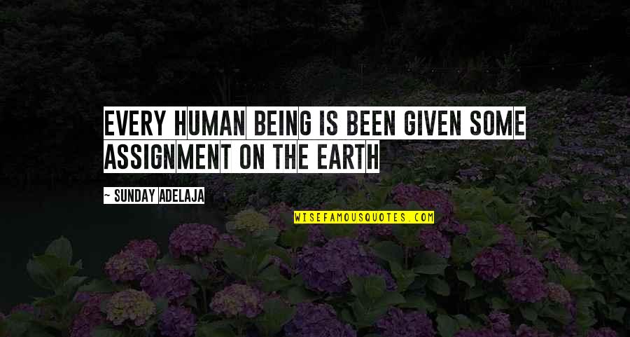 Earth Was Given Quotes By Sunday Adelaja: Every human being is been given some assignment Earth Was Given Quotes By Sunday Adelaja: Every human being is been given some assignment