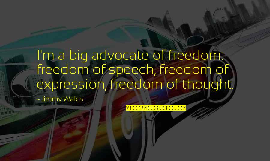 Earthiness Quotes By Jimmy Wales: I'm a big advocate of freedom: freedom of