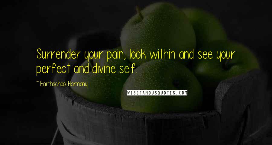 Earthschool Harmony quotes: Surrender your pain, look within and see your perfect and divine self.